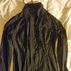 New York & Company, small, black with silver thread stripes